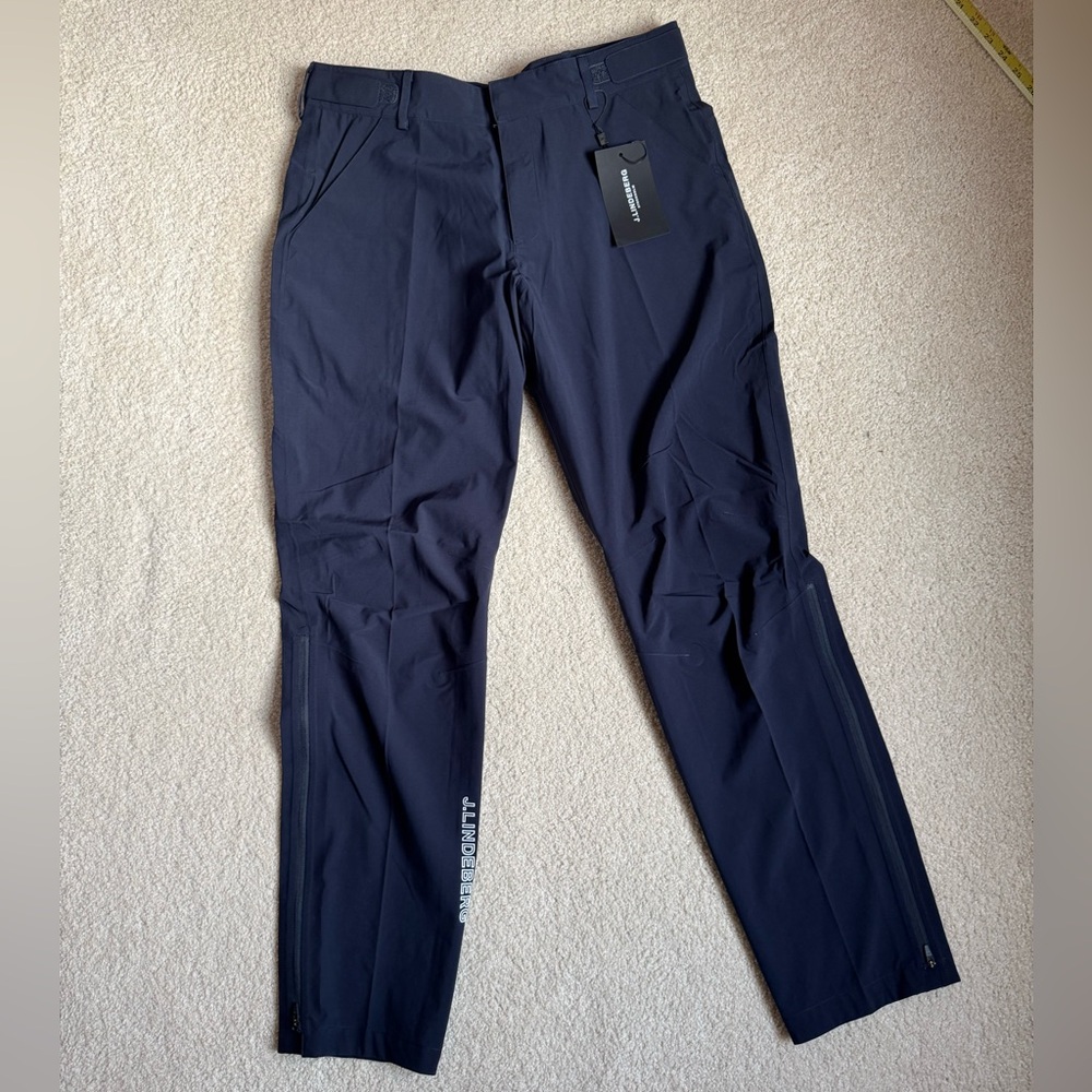 J Lindeberg Bridge Rain Pant Men’s Golf Navy Blue New NWT 32x32
